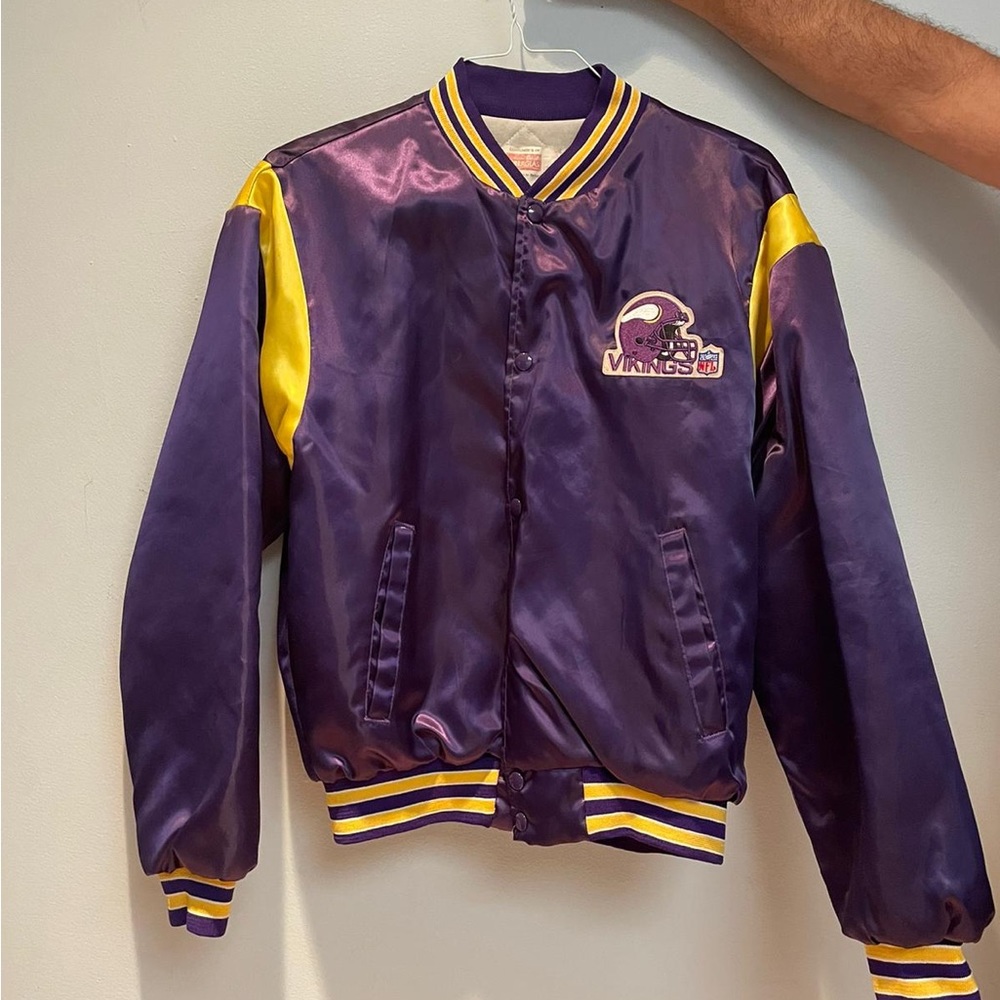 Vintage Minnesota Vikings Satin Bomber Jacket 80s/90s Size Large